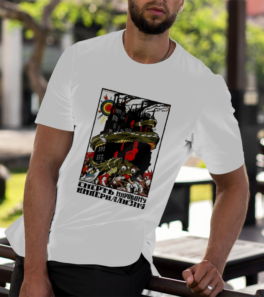 Dmitry Moor Death To World Imperialism Soviet Propaganda Art Snake Industrial War Machine T-Shirt