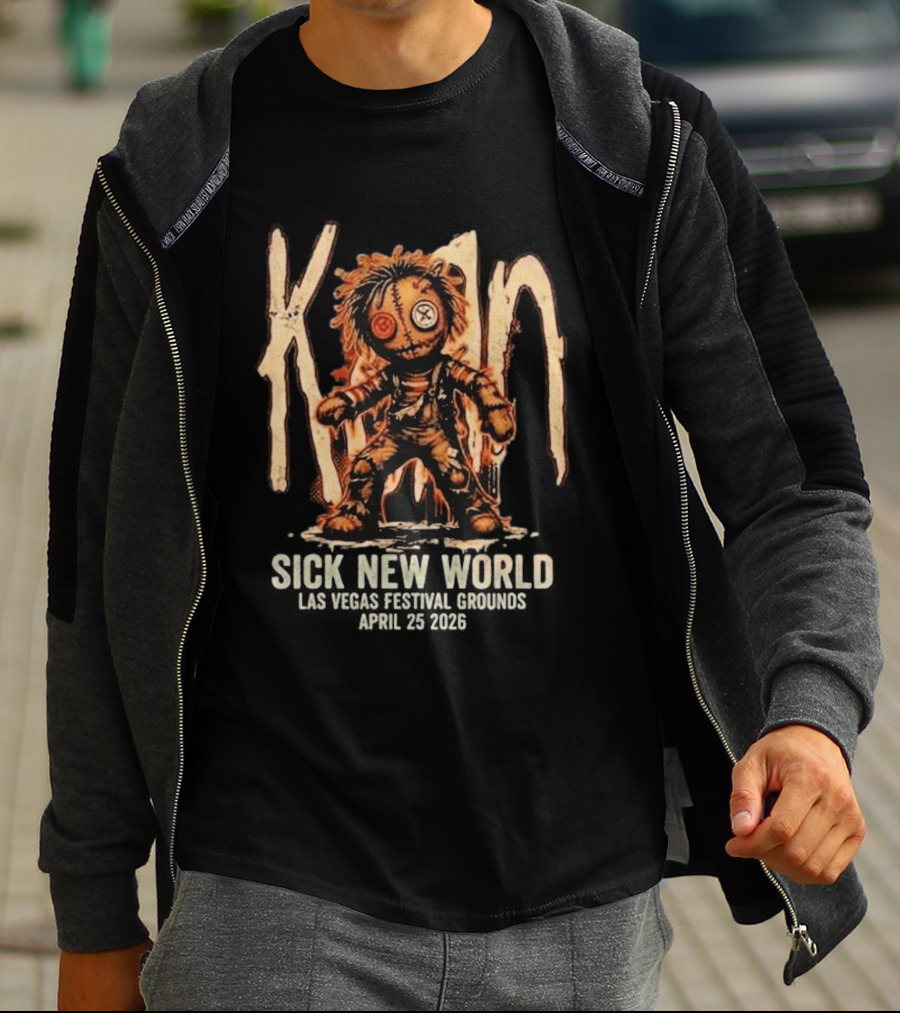 Korn Sick New World Festival 2026 Las Vegas Festival Grounds April 25 Stitch Doll T-Shirt