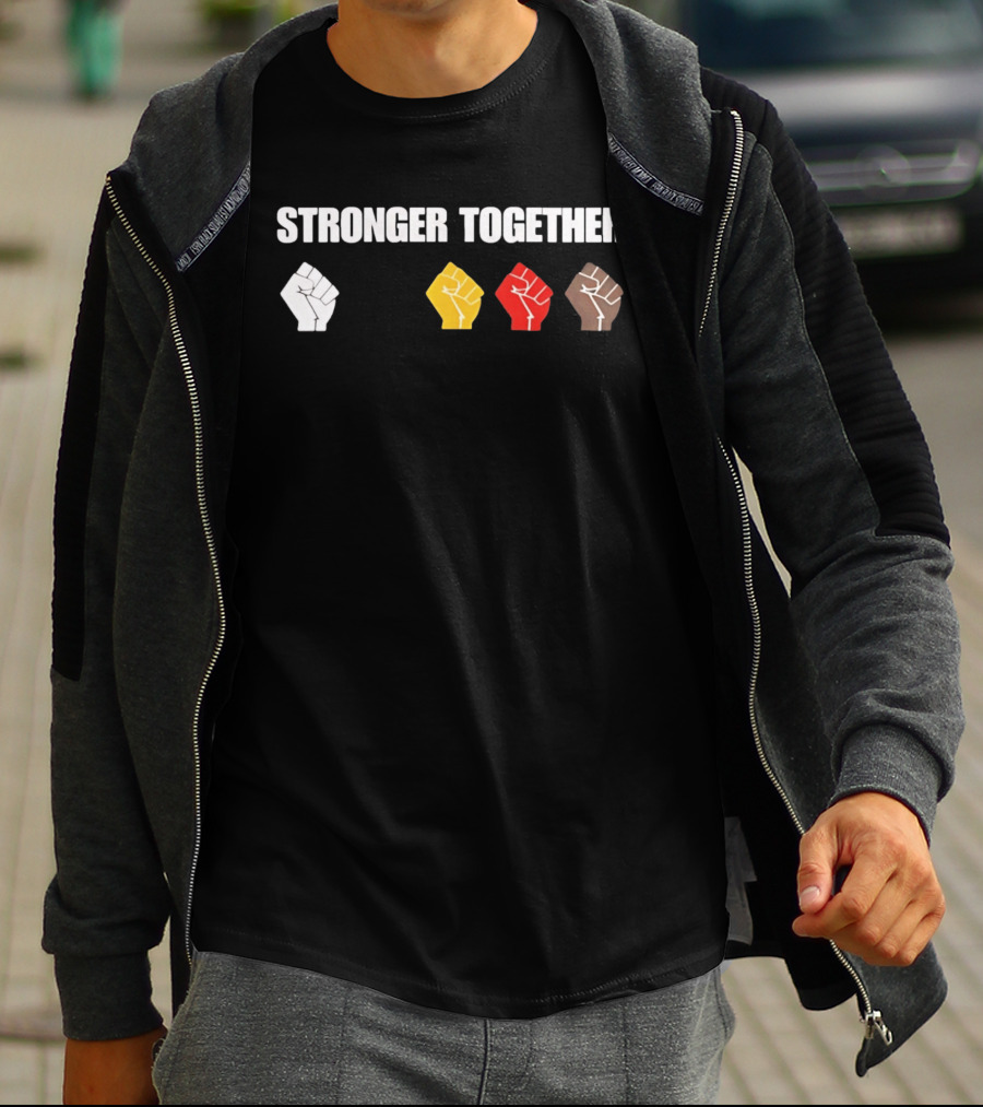 Stronger Together 2026 Unity Fists Multicolor T-Shirt
