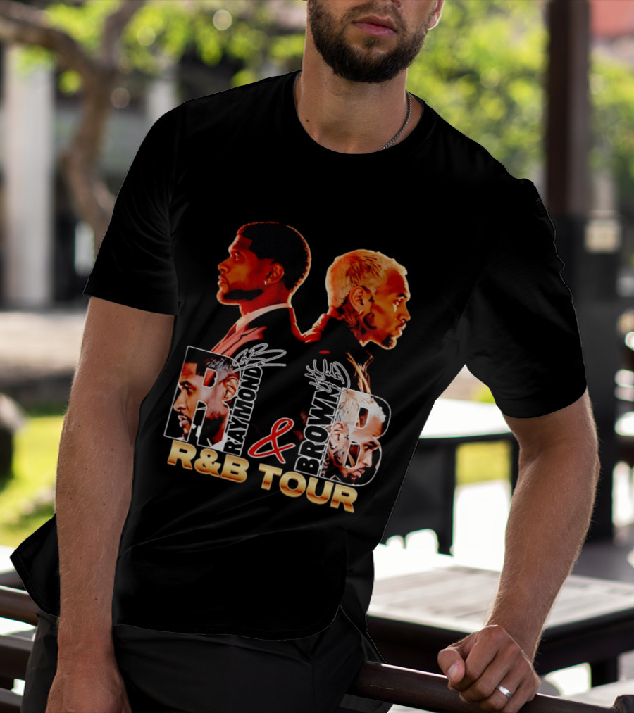 Usher Raymond And Chris Brown R&B Tour Turn One's Back Signature T-Shirt