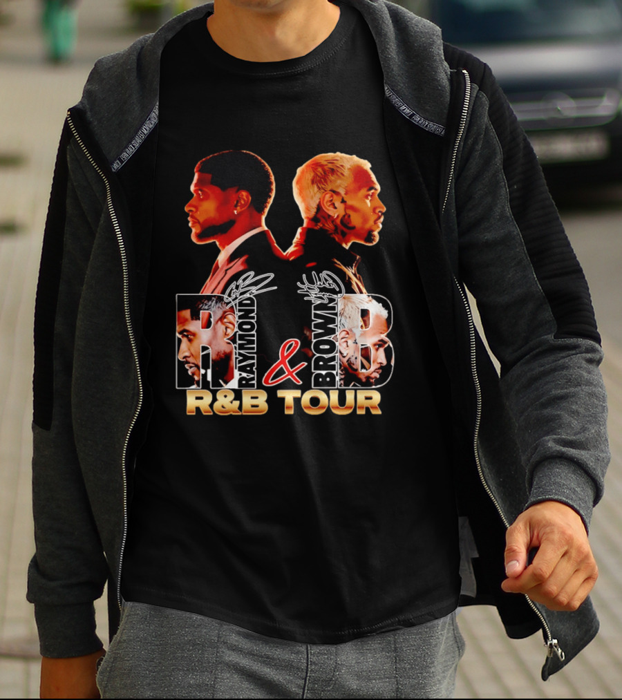 Usher Raymond And Chris Brown R&B Tour Turn One's Back Signature T-Shirt