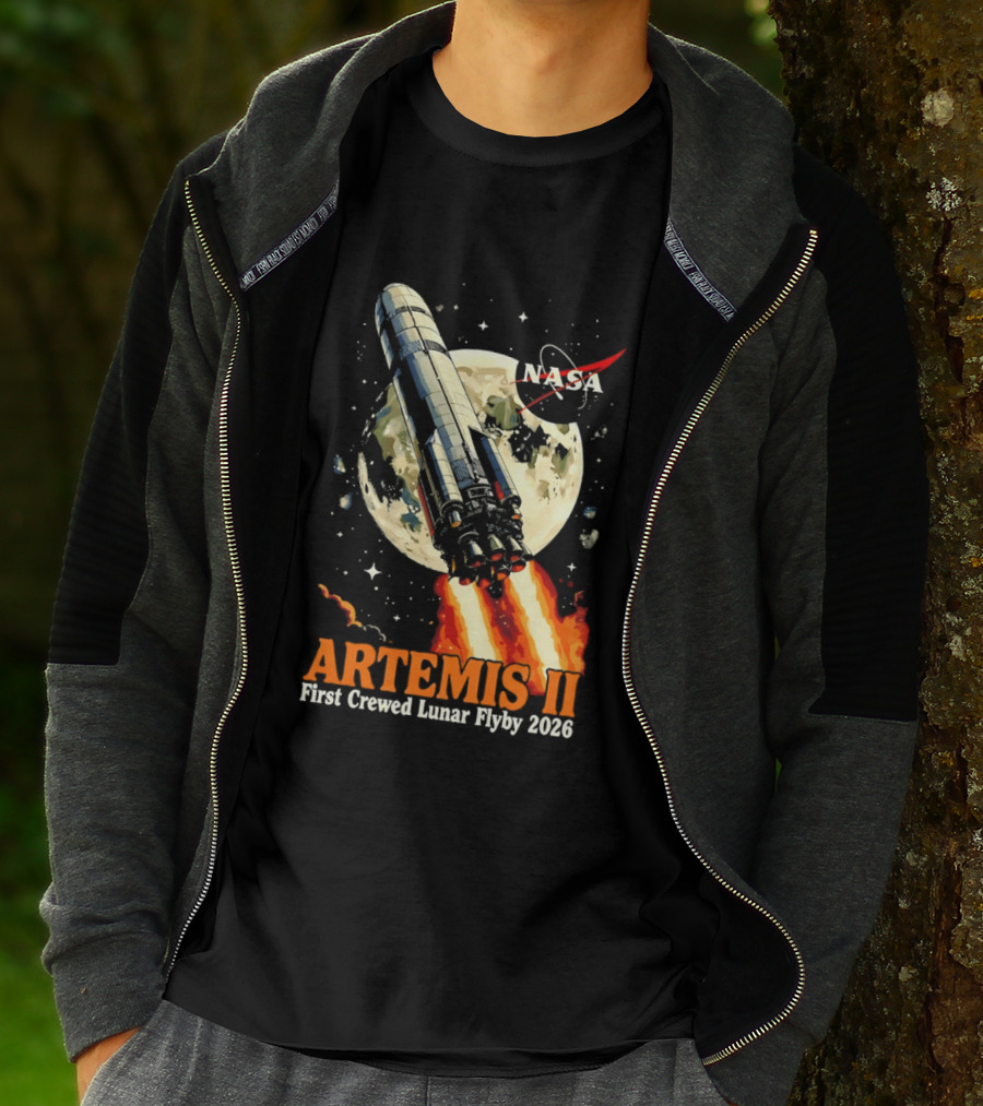 NASA Artemis II 2026 First Crewed Lunar Flyby Mission Launch T-Shirt