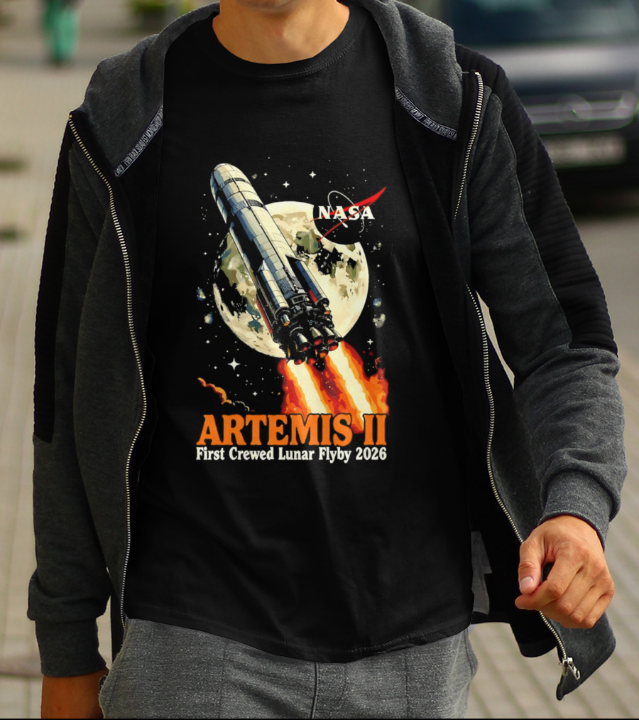 NASA Artemis II 2026 First Crewed Lunar Flyby Mission Launch T-Shirt