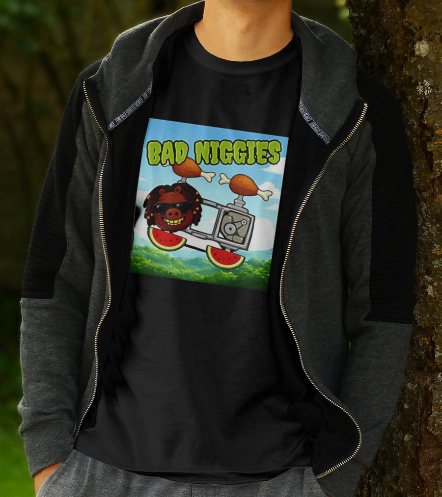 Bad Niggies Angry Birds Parody Flying Pig T-Shirt