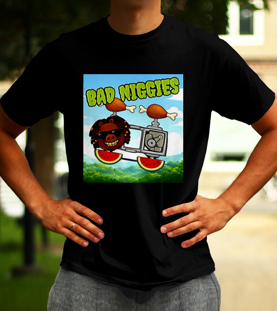 Bad Niggies Angry Birds Parody Flying Pig T-Shirt
