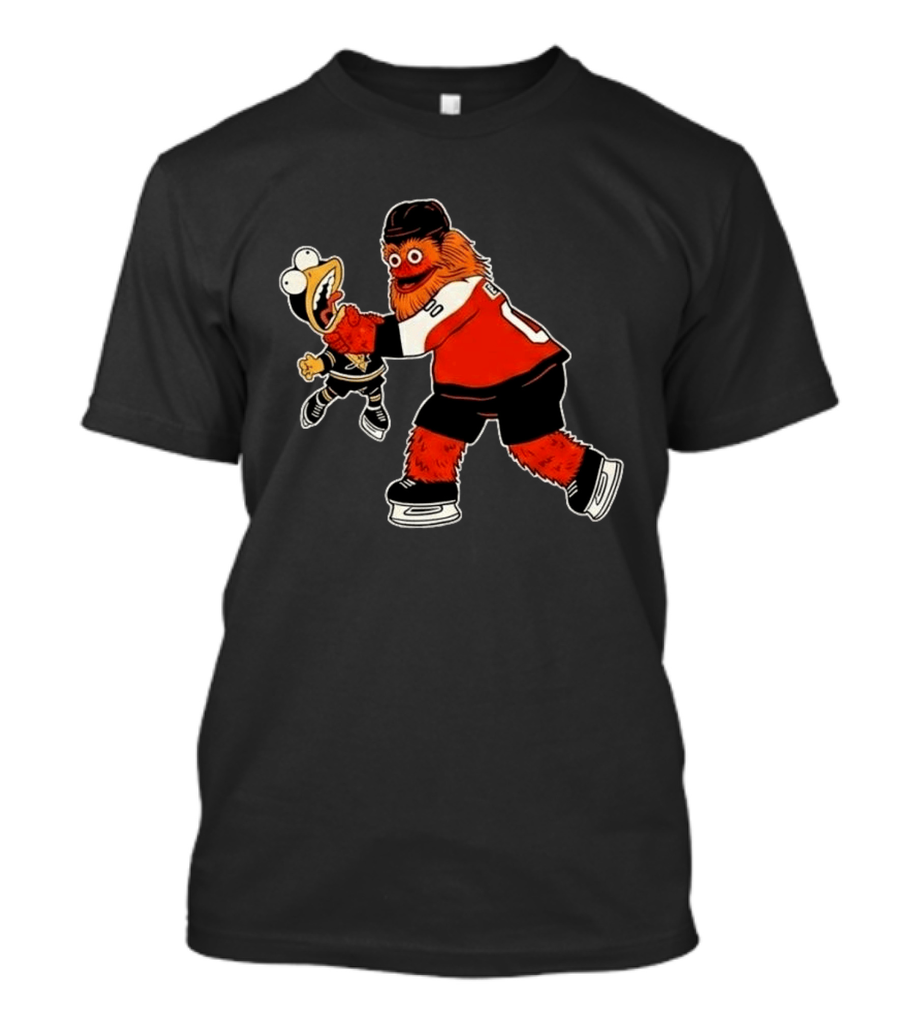 Gritty Vs Iceburgh Philadelphia Flyers Pittsburgh Penguins Hockey Meme T-Shirt