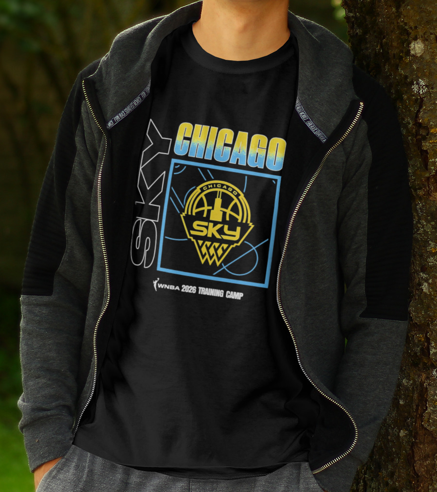 Chicago Sky WNBA 2026 Training Camp Logo With Basketball And Skyline T-Shirt