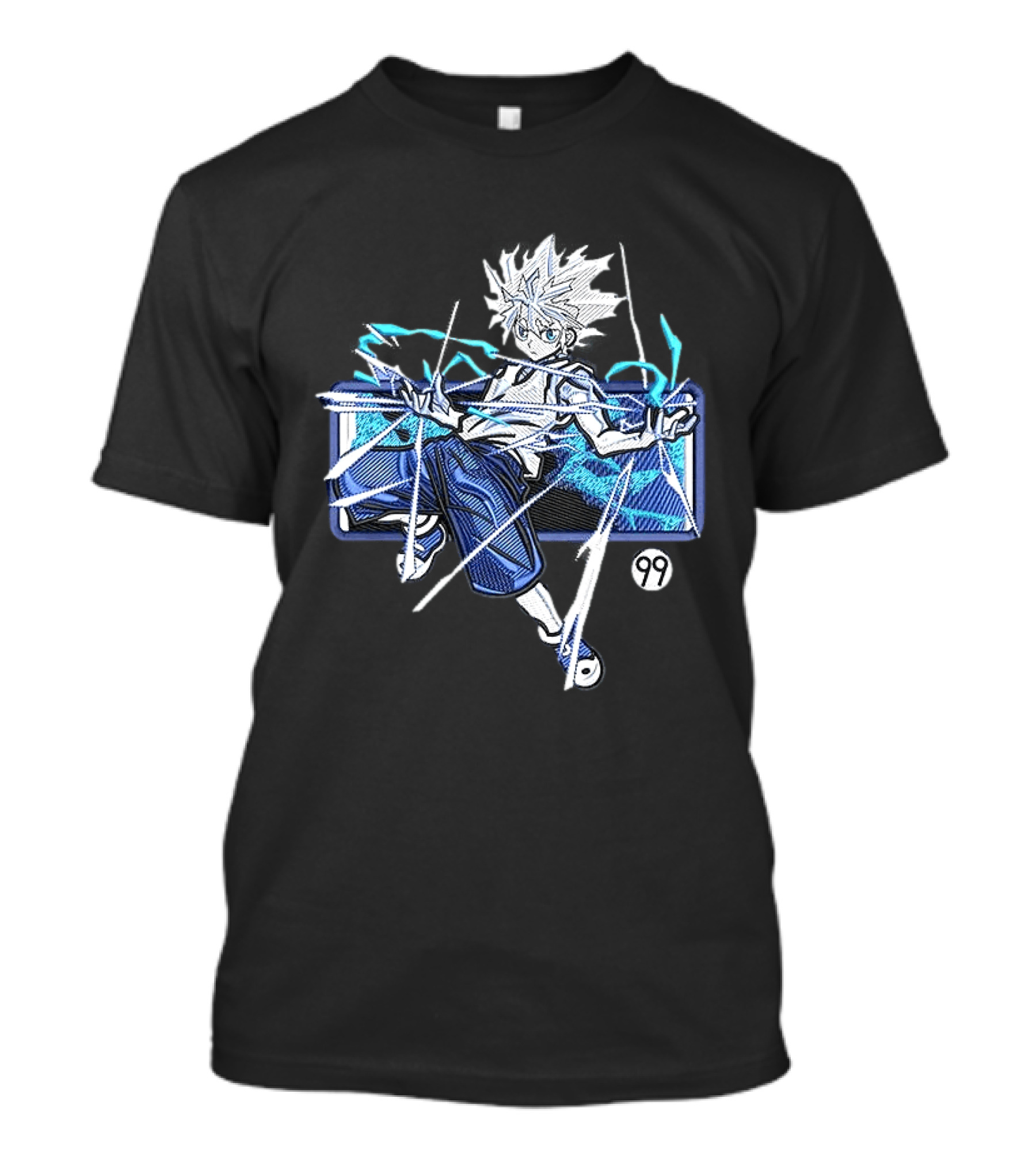 Hunter X Hunter Killua 99 Anime Graphic Manga Style Electric Aura T-Shirt