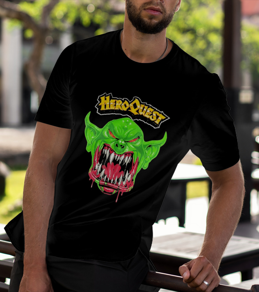 HeroQuest Orc Monster Face Graphic Iconic Fantasy Game T-Shirt