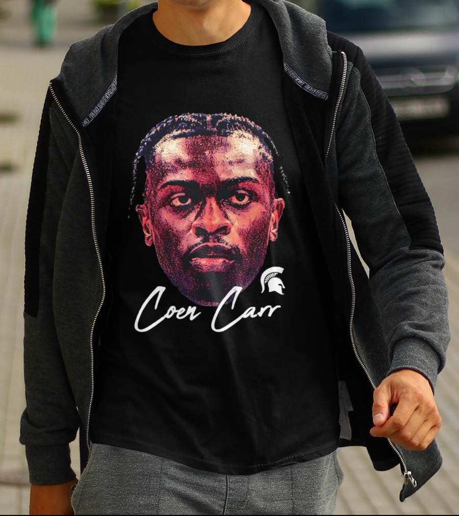 Coen Carr Michigan State Spartans Basketball Big Head T-Shirt