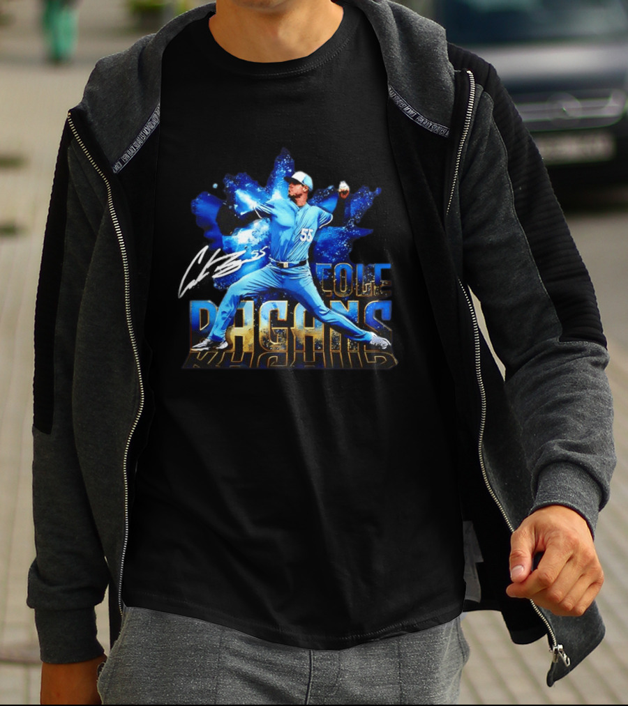 Cole Ragans 55 Kansas City Royals MLB Burst Pitcher Action T-Shirt