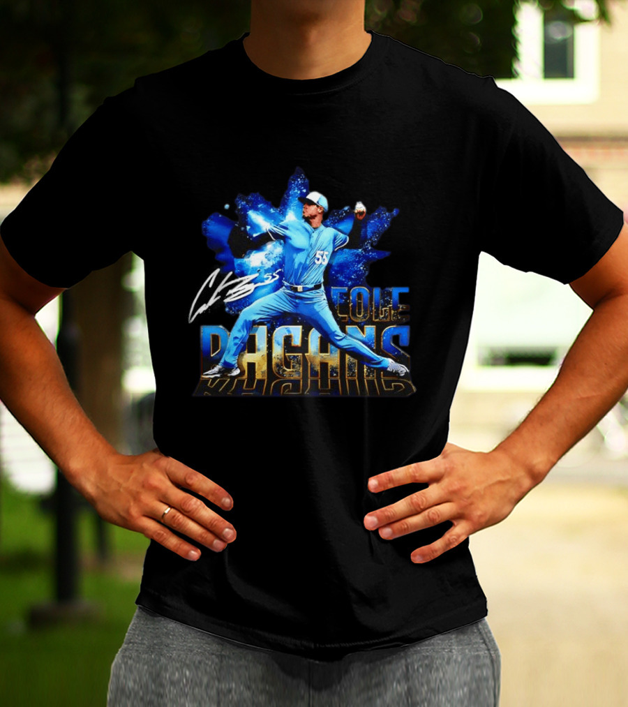 Cole Ragans 55 Kansas City Royals MLB Burst Pitcher Action T-Shirt