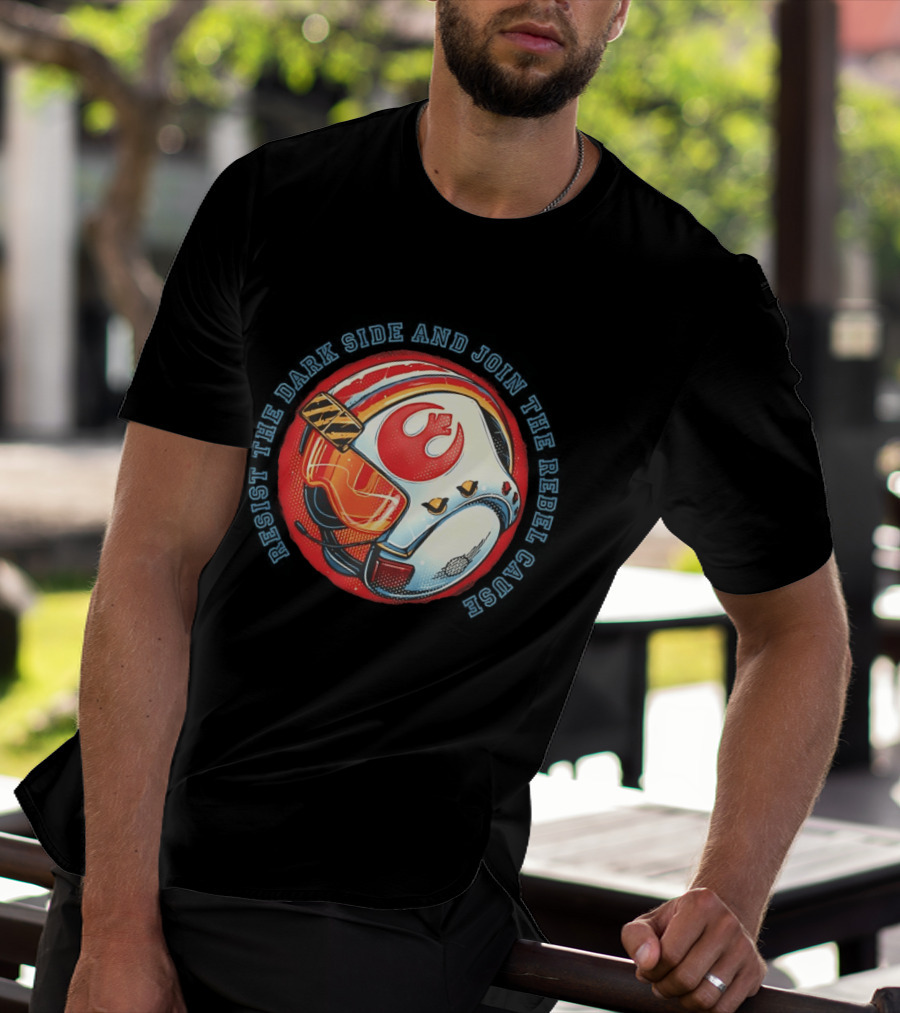 Resist The Dark Side And Join The Rebel Cause Starfighter Helmet T-Shirt