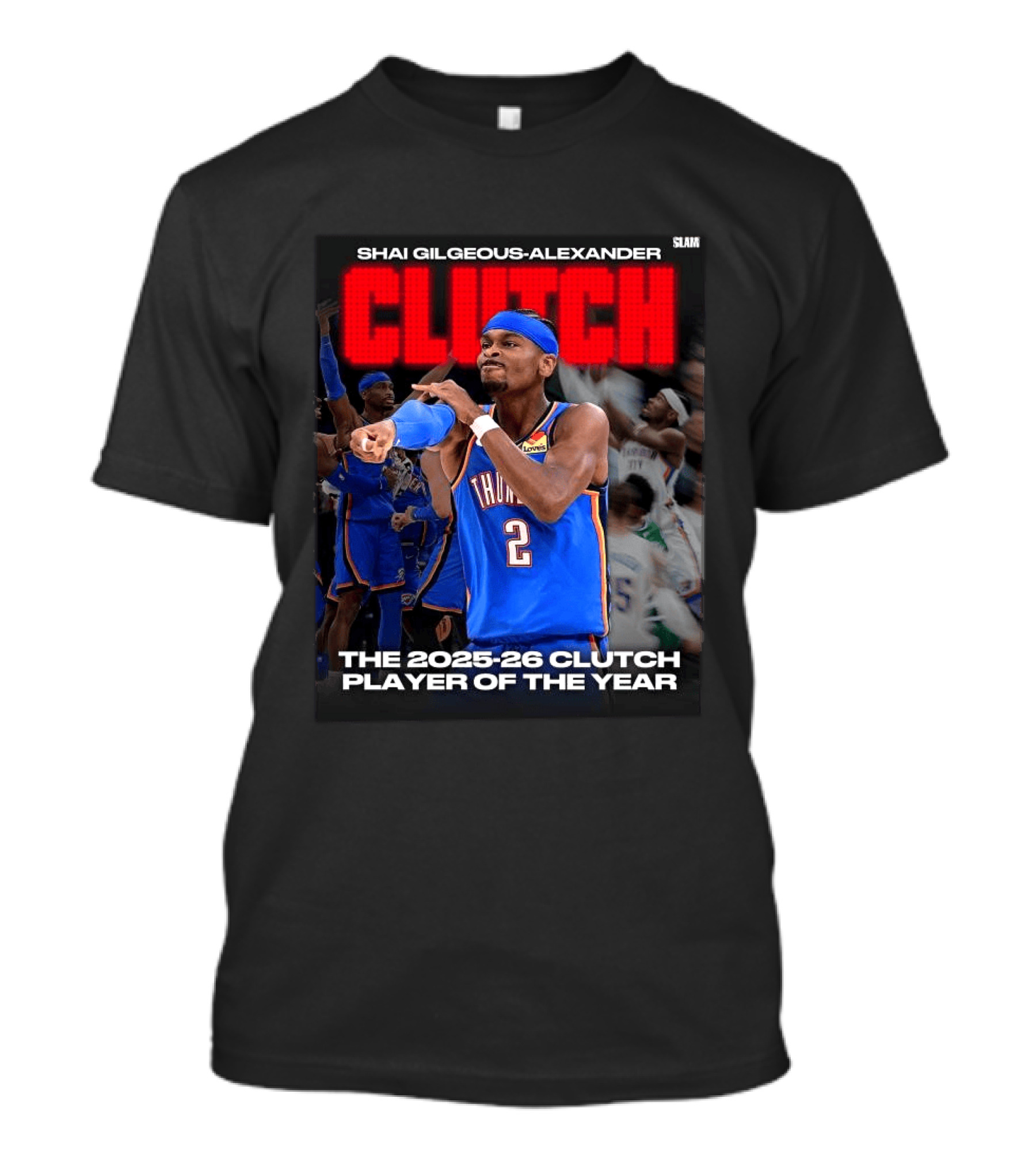 Shai Gilgeous Alexander Clutch 2025 26 Clutch Player Of The Year Thunder T-Shirt