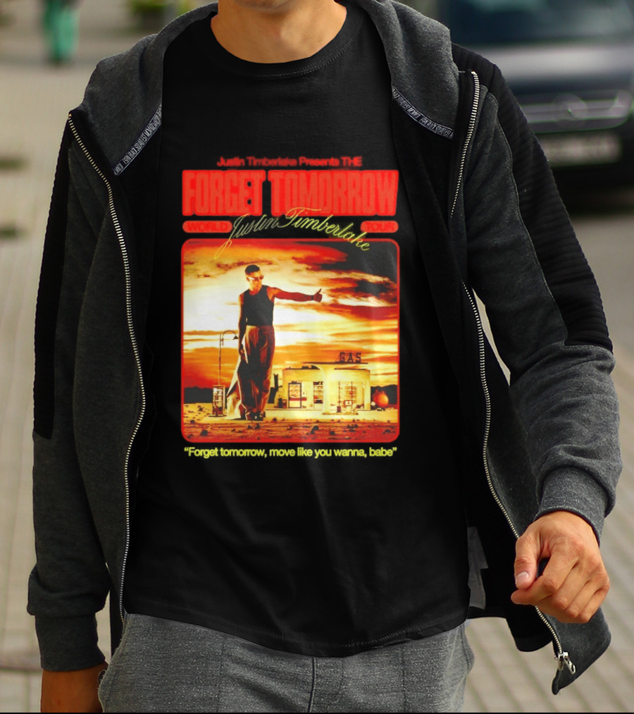 Forget Tomorrow World Tour Justin Timberlake Gas Station Scene T-Shirt