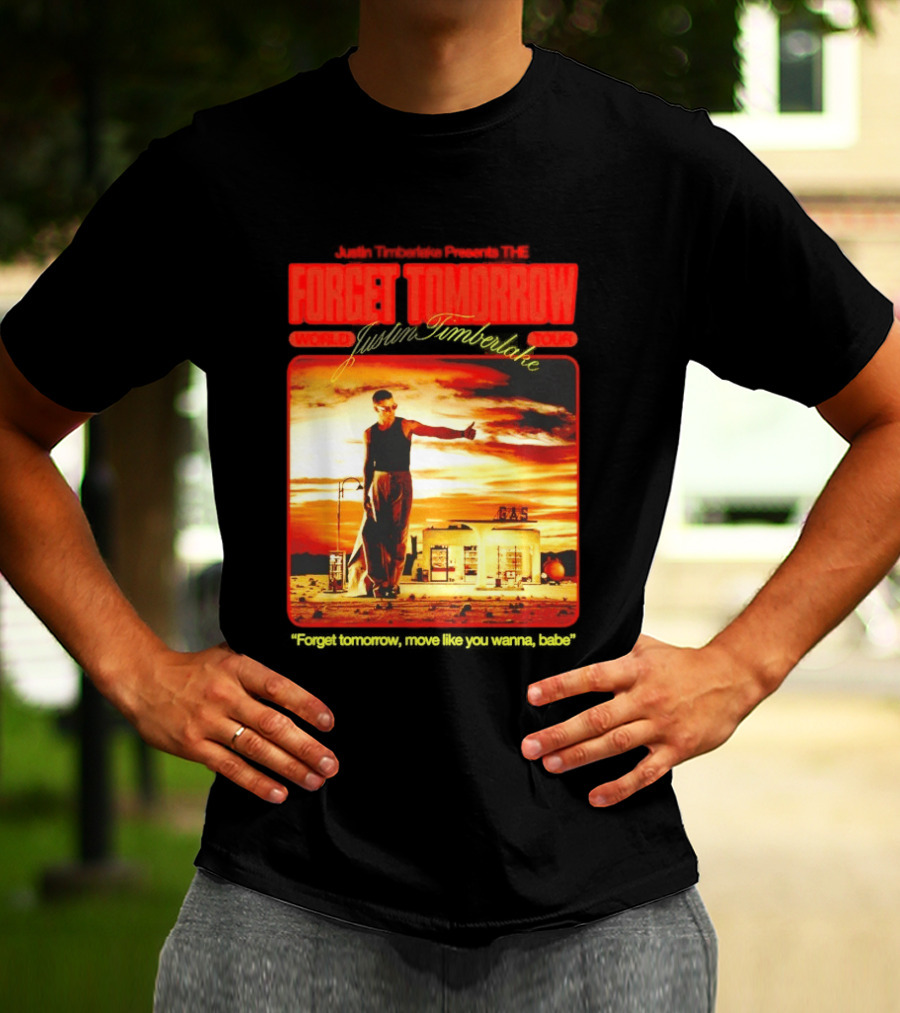 Forget Tomorrow World Tour Justin Timberlake Gas Station Scene T-Shirt