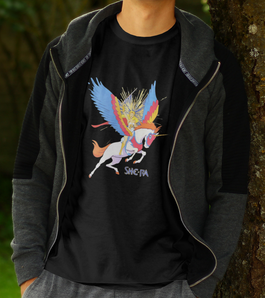 She Ra Riding Swift Wind Pegasus Unicorn Adventure T-Shirt