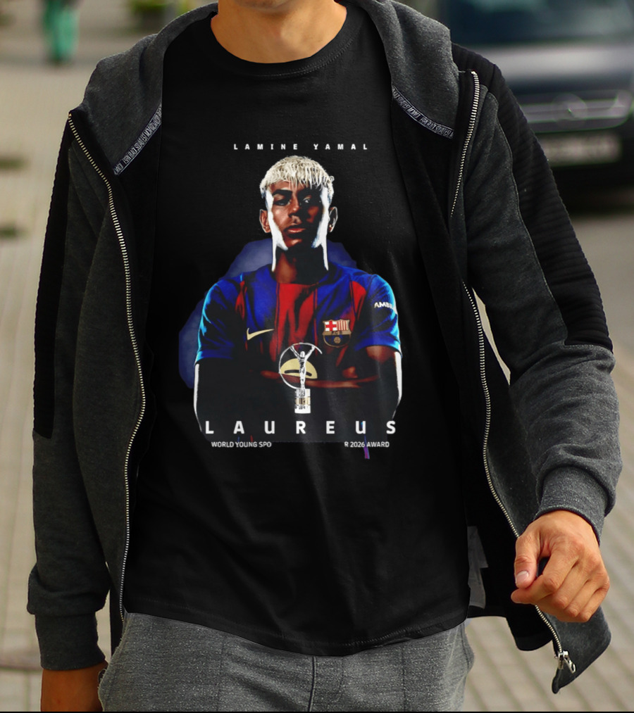 FC Barcelona Lamine Yamal Laureus World Young Sportsman 2026 Award T-Shirt