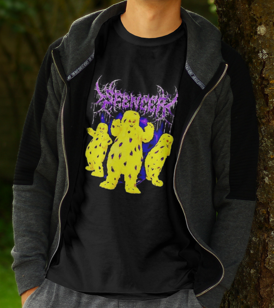 Spencer Death Metal Yeti Trio Purple Smoke Dripping T-Shirt