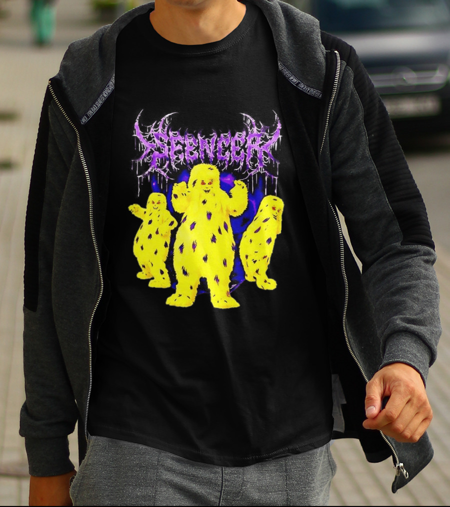 Spencer Death Metal Yeti Trio Purple Smoke Dripping T-Shirt