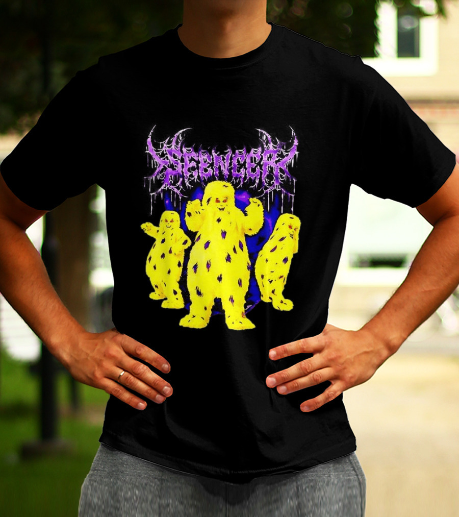 Spencer Death Metal Yeti Trio Purple Smoke Dripping T-Shirt