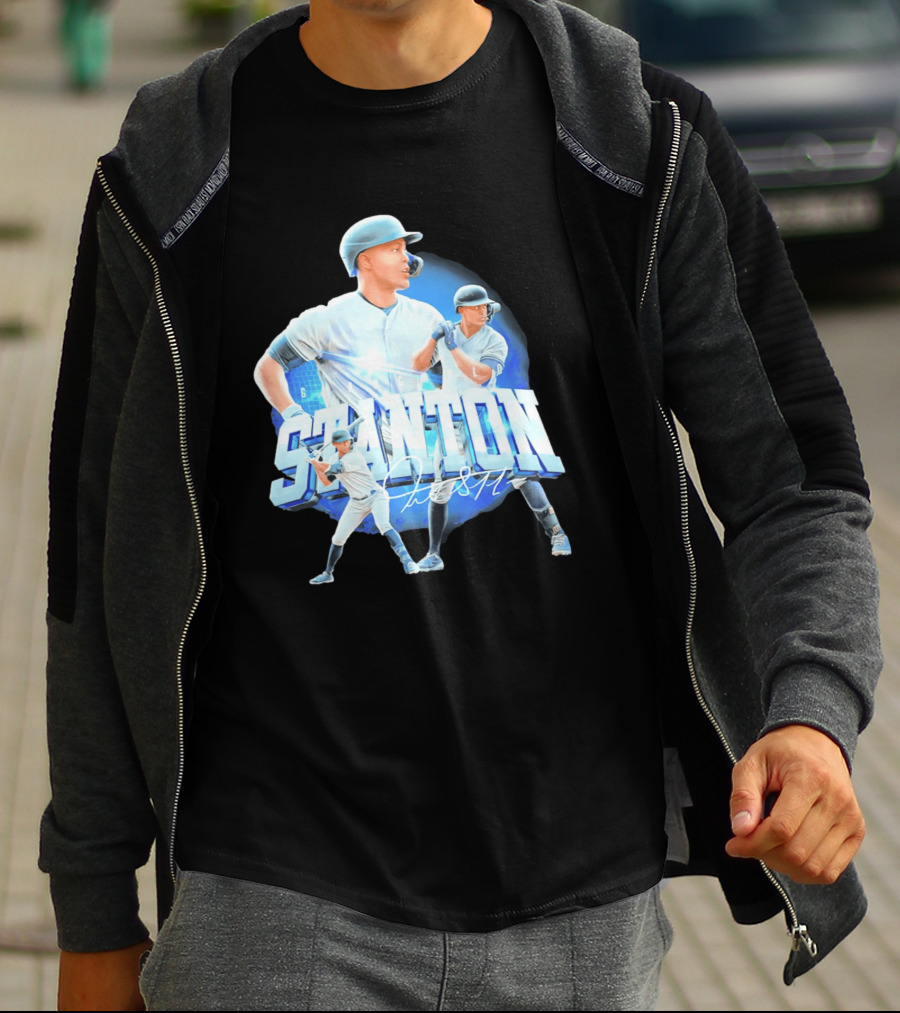 Giancarlo Stanton New York Yankees Baseball Collage T-Shirt