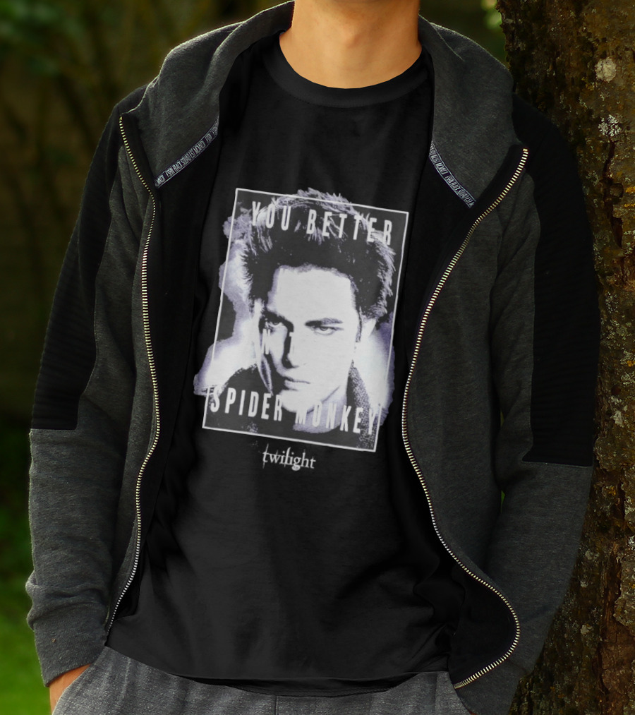 The Twilight Saga You Better Hold On Tight Spider Monkey Edward T-Shirt