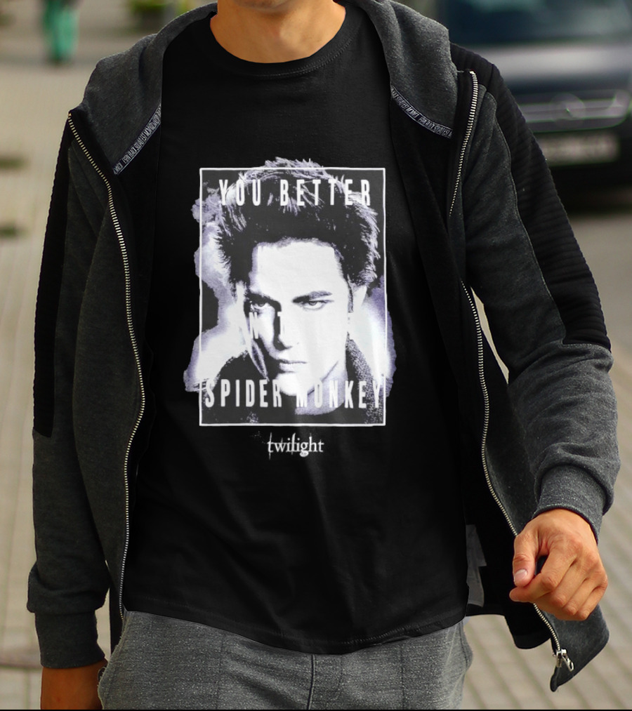 The Twilight Saga You Better Hold On Tight Spider Monkey Edward T-Shirt