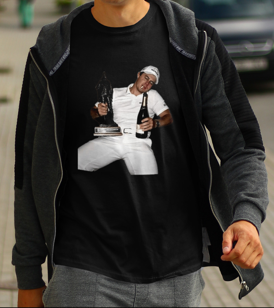 Matt Fitzpatrick Sleeping With Trophy And Wine T-Shirt