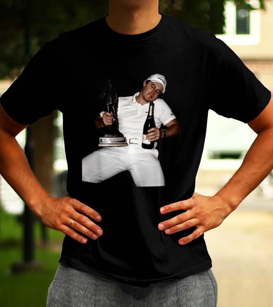 Matt Fitzpatrick Sleeping With Trophy And Wine T-Shirt