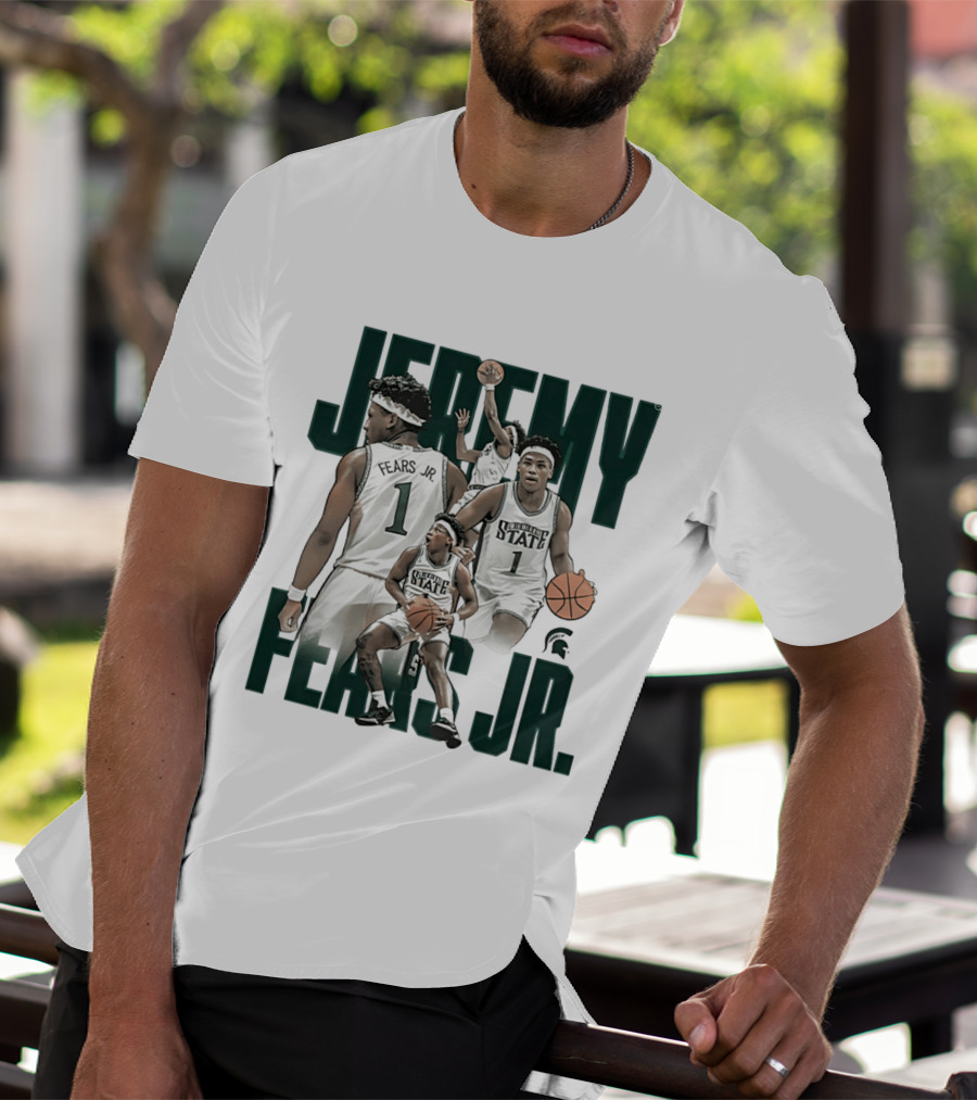 Jeremy Fears Jr Michigan State Spartans Basketball Player Collage T-Shirt