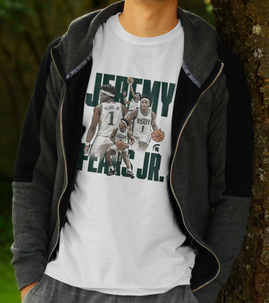Jeremy Fears Jr Michigan State Spartans Basketball Player Collage T-Shirt