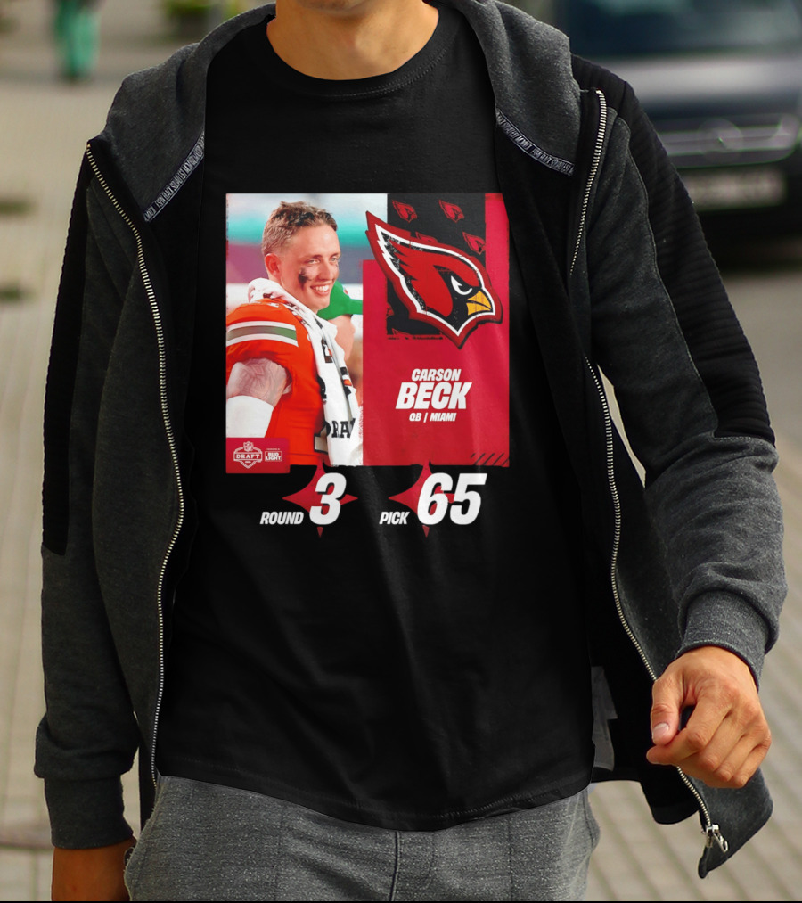 Carson Beck Arizona Cardinals Round 3 Pick 65 NFL Draft QB Miami T-Shirt