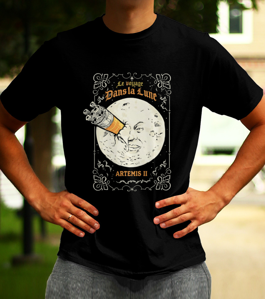 Le Voyage Dans La Lune Artemis II Moon Exploration T-Shirt