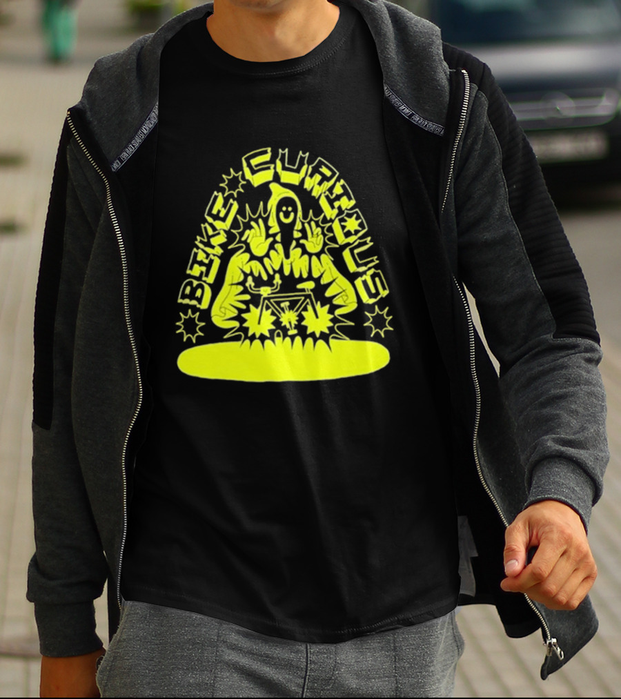 Bike Curious Wizardry Yellow Robe Starburst Biker T-Shirt