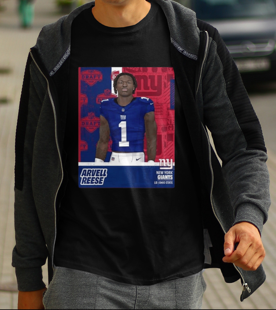 2026 Draft New York Giants Arvell Reese Round 1 Pick 5 LB Ohio State T-Shirt