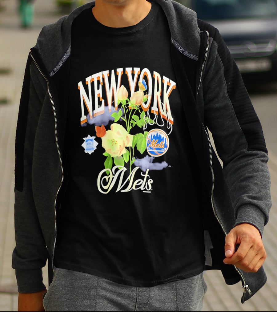 New York Mets Floral Baseball Mets T-Shirt