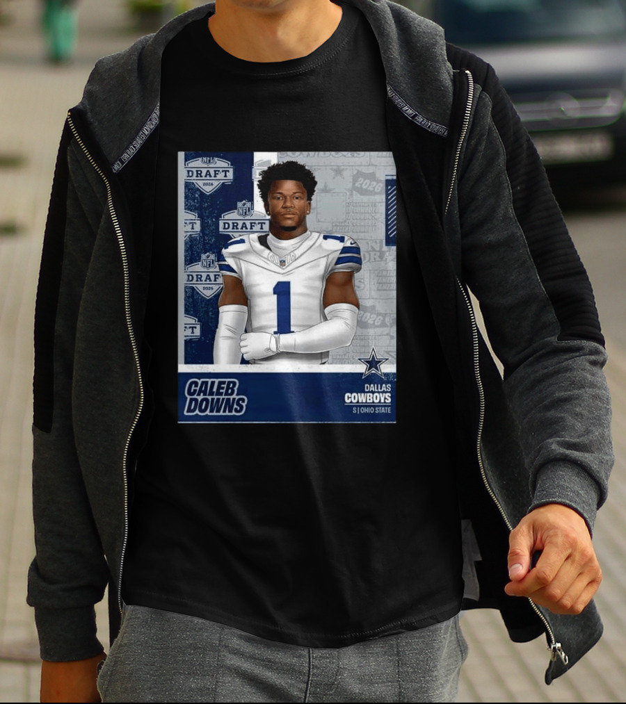 Dallas Cowboys Caleb Downs 2026 Draft Round 1 Pick 11 Ohio State NFL T-Shirt