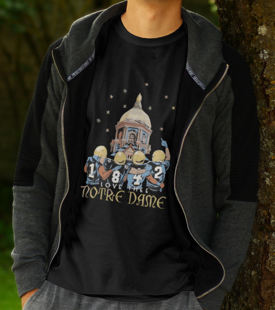 Notre Dame Fighting Irish Love Thee Notre Dame 2026 Football Team Dome Stars T-Shirt