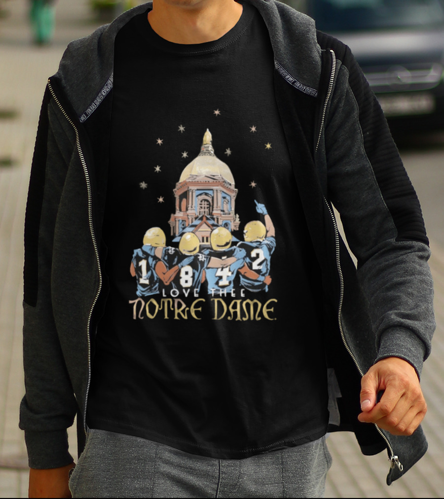 Notre Dame Fighting Irish Love Thee Notre Dame 2026 Football Team Dome Stars T-Shirt