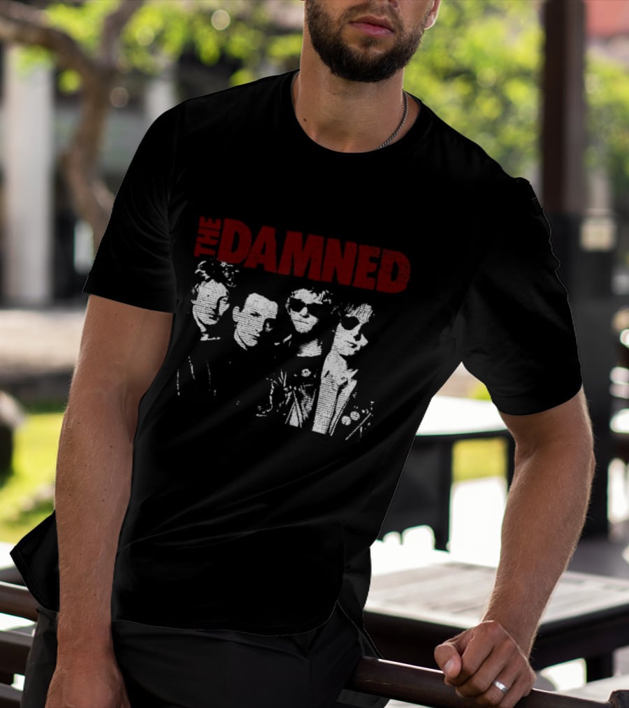 Dave Vanian Captain Sensible Brian James Rat Scabies The Damned Band Members T-Shirt