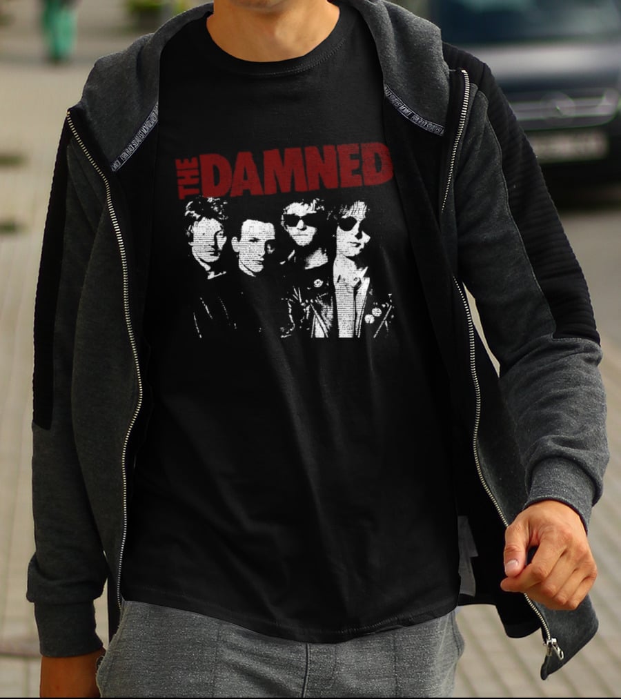 Dave Vanian Captain Sensible Brian James Rat Scabies The Damned Band Members T-Shirt