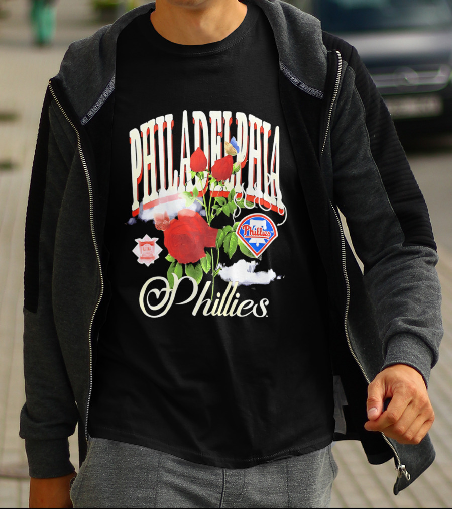 Philadelphia Phillies Roses And Clouds Vintage MLB Fan T-Shirt