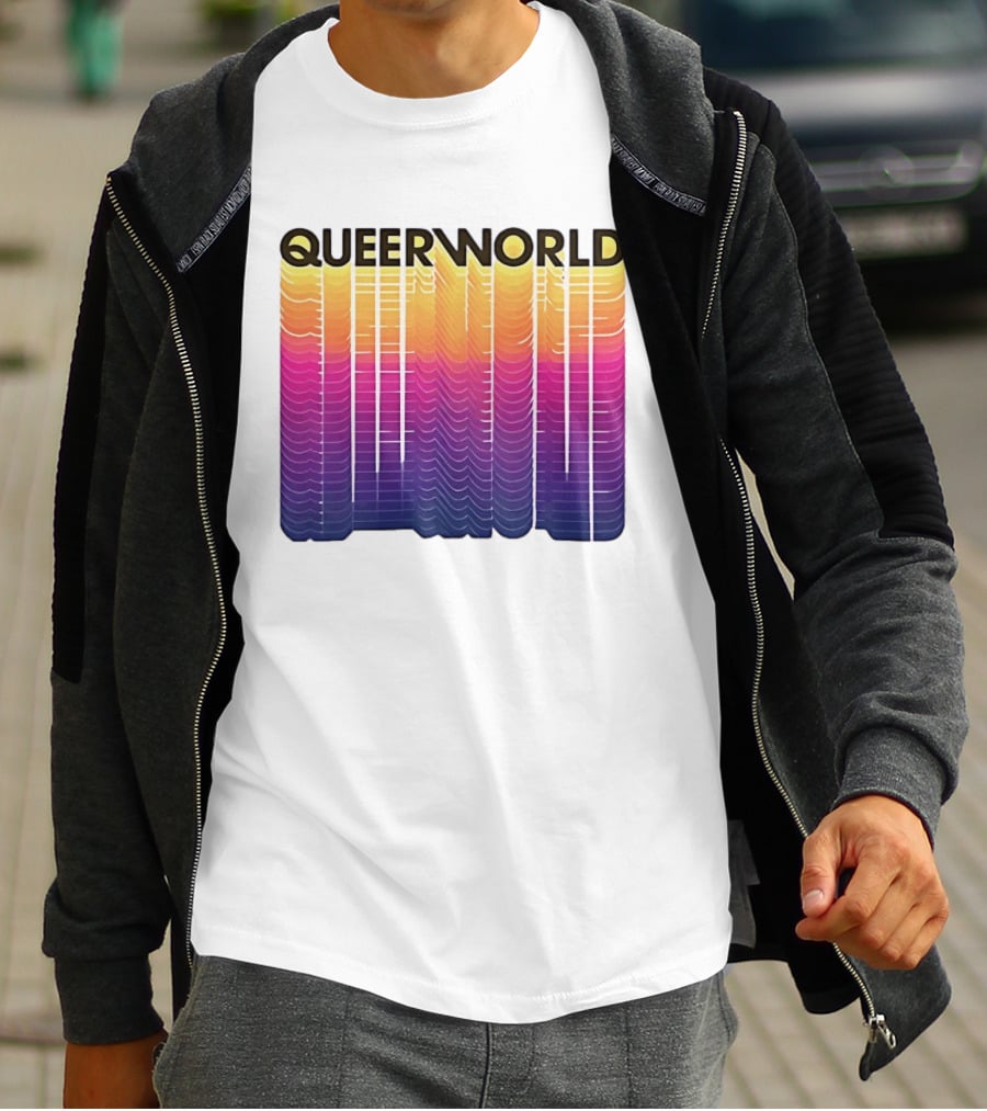 Eternity Queerworld Vibrant Gradient Lines T-Shirt