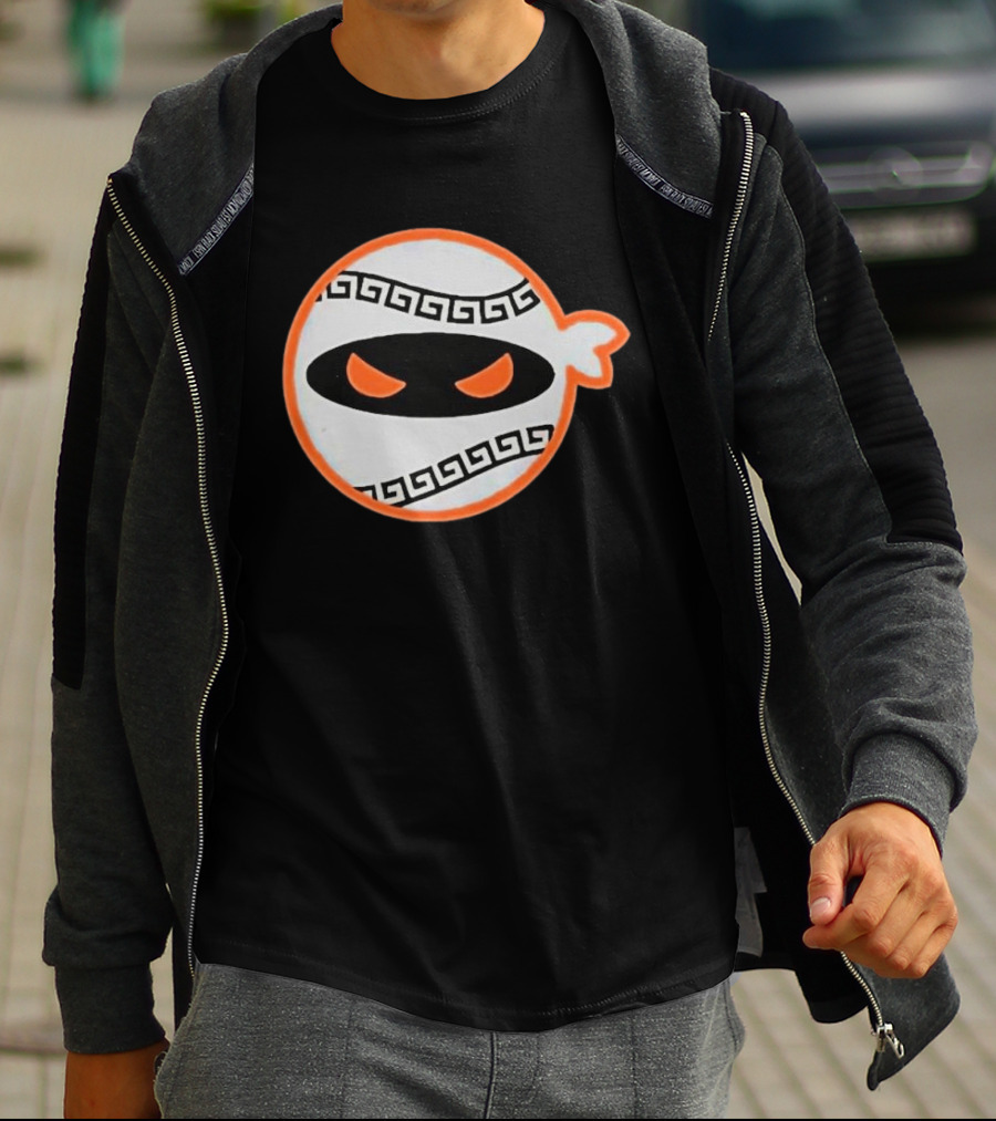 San Francisco Giants Pitching Ninja Baseball Greek Style Mask T-Shirt