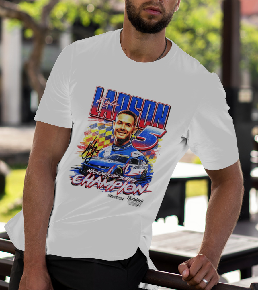 Kyle Larson NASCAR Cup Series Champion Number 5 Hendrick Motorsports Signature T-Shirt
