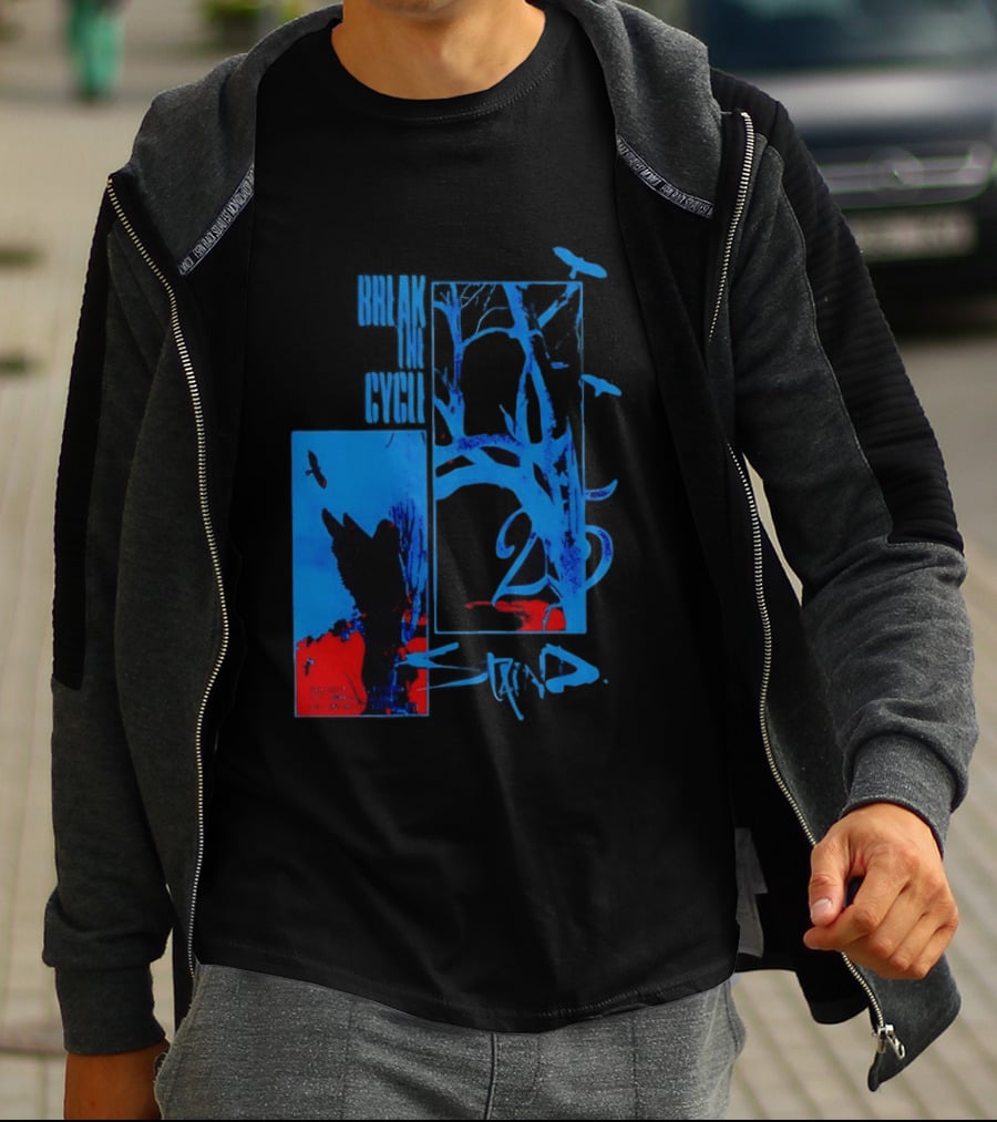 Staind Break The Cycle 25 Anniversary Peaceful Day Vibrant Blue Nature Scene T-Shirt