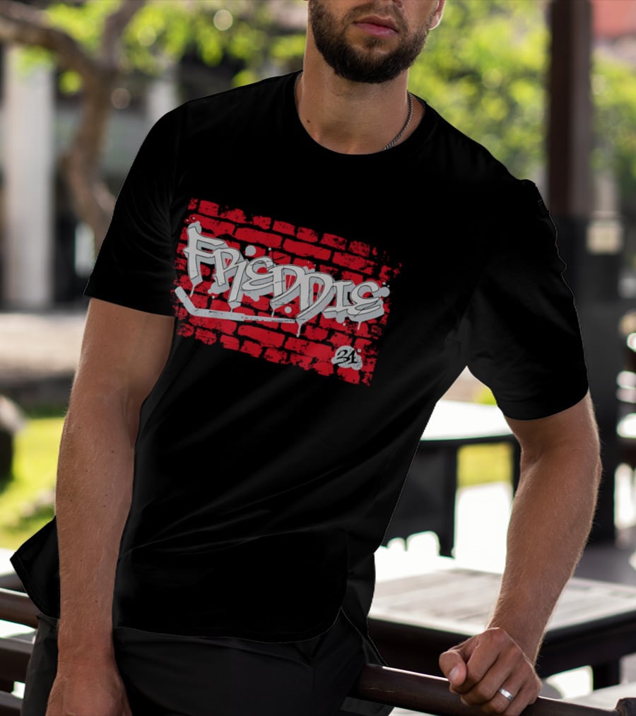 Frederik Andersen Freddie 31 Carolina Hurricanes Brick Wall Graffiti T-Shirt