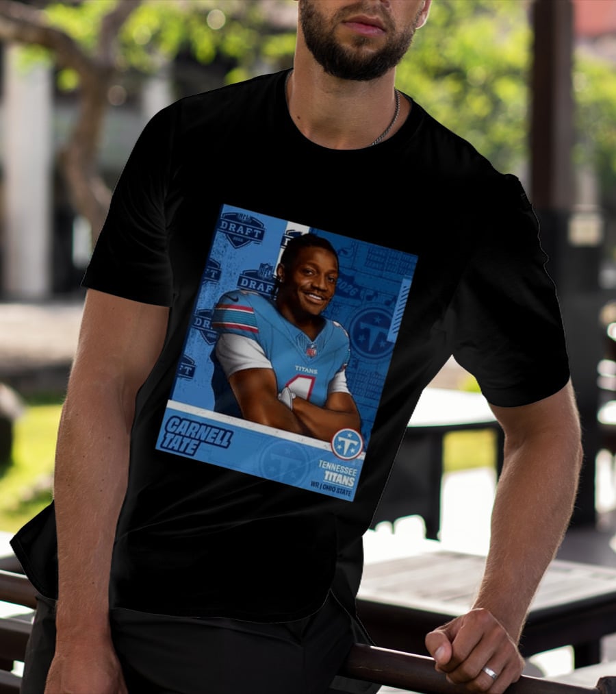 Carnell Tate Tennessee Titans 2026 NFL Draft Pick Round 1 Pick 4 WR Ohio State T-Shirt