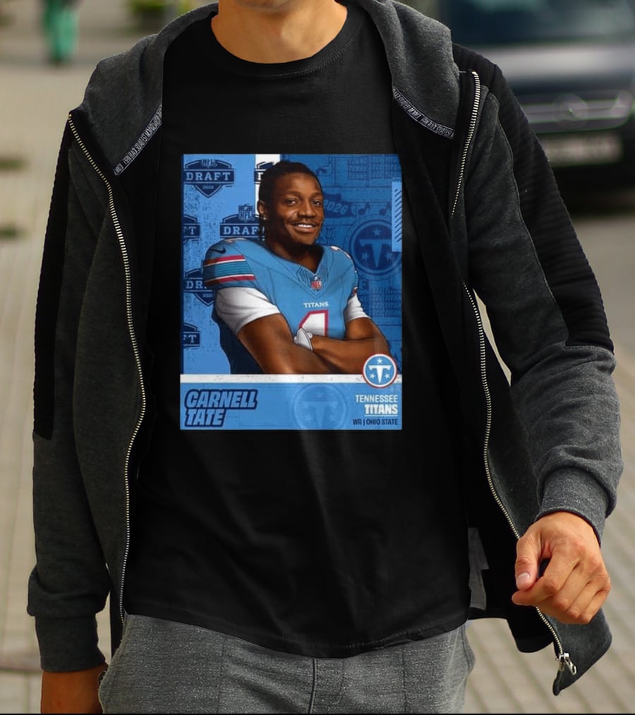 Carnell Tate Tennessee Titans 2026 NFL Draft Pick Round 1 Pick 4 WR Ohio State T-Shirt